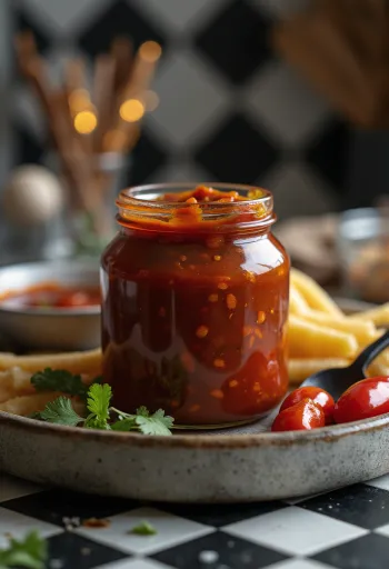 Røkt chili BBQ-saus servert