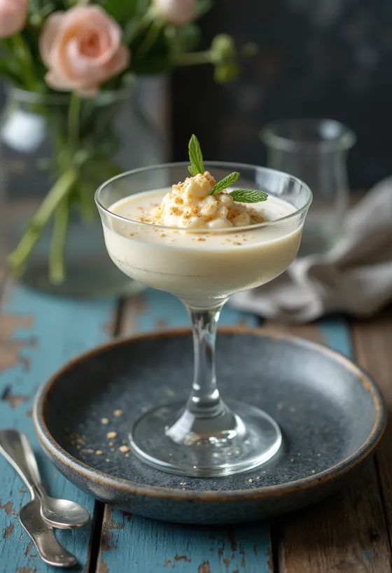 Prosecco-parfait servert