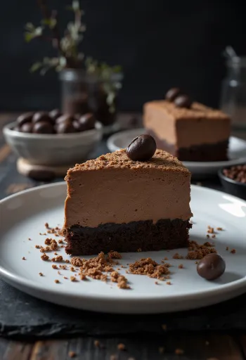 Kaffe- og sjokolademoussekake med pynt