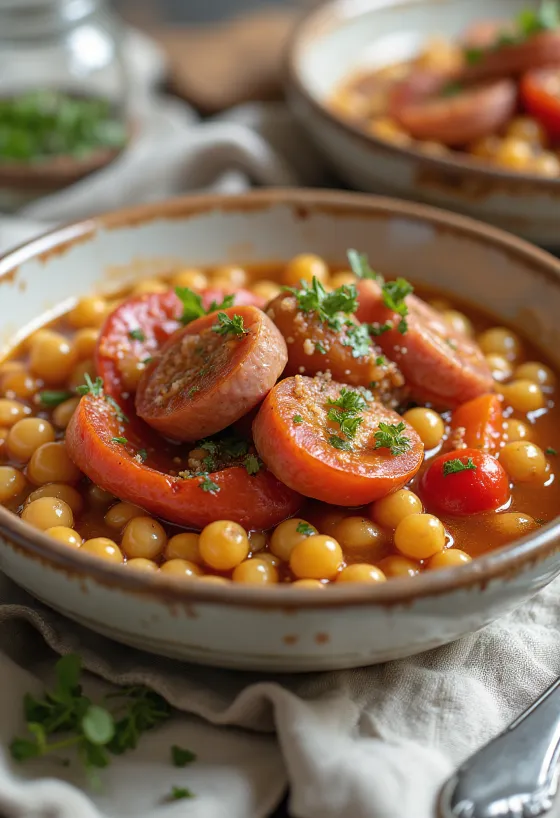 Lecsó med pølse og eggegraupen