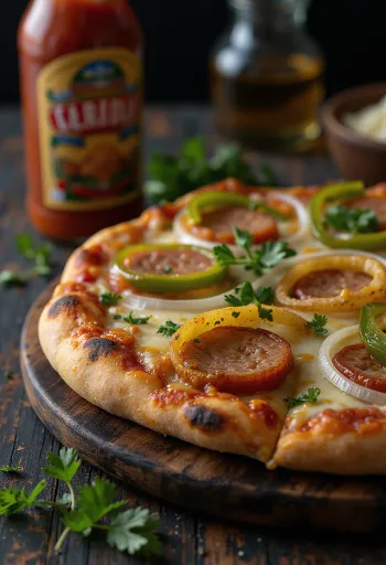 Pizza Carioca med brasiliansk ost og røkt pølse