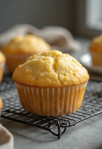 Vaniljemuffins stekt gyllenbrune, servert i papirformer