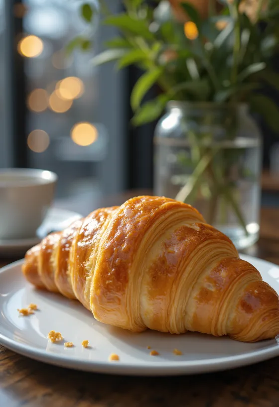 Nystekt fransk croissant
