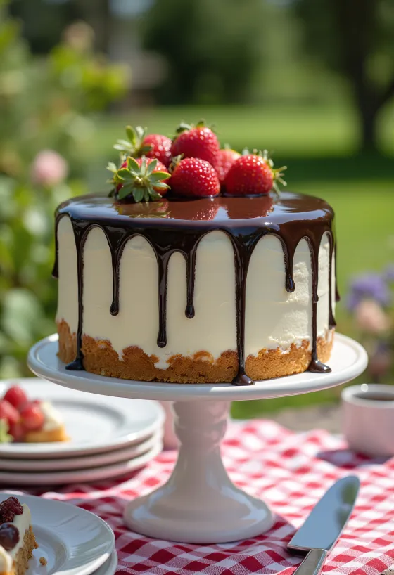 Kake med rennende sjokoladeglasur