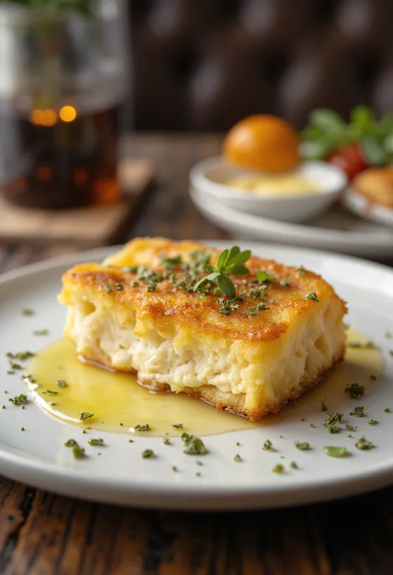 Saganaki med glutenfri panering, servert med sprø fetaost