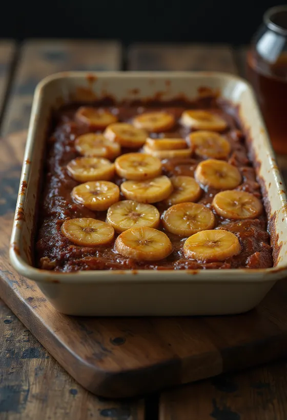 Bánh chuối nướng, gylne vietnamesiske banankakeskiver servert