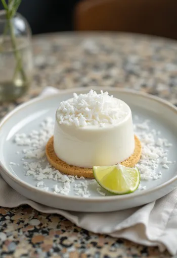 Kokos-pannacotta-kake servert elegant