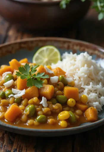 Thali i Kannadiga Oota-stil, med rike grønnsaker servert med frisk lime