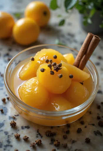 Kvedekompott smaksatt med kanel og nellik