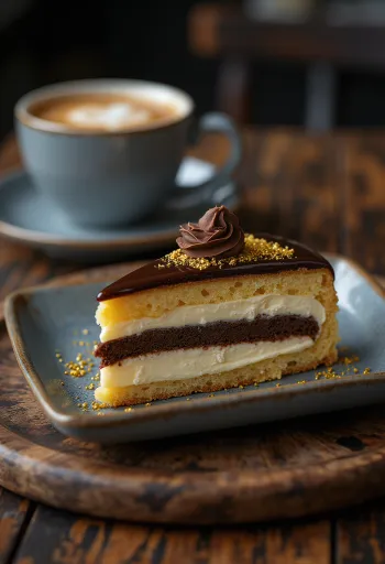 Fransk operakake med sjokoladeganache-lag og espressosmak
