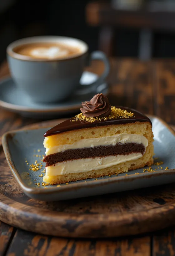 Fransk operakake med sjokoladeganache-lag og espressosmak