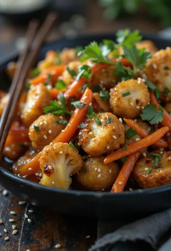 Blomkålwok med tofu og hvitløk