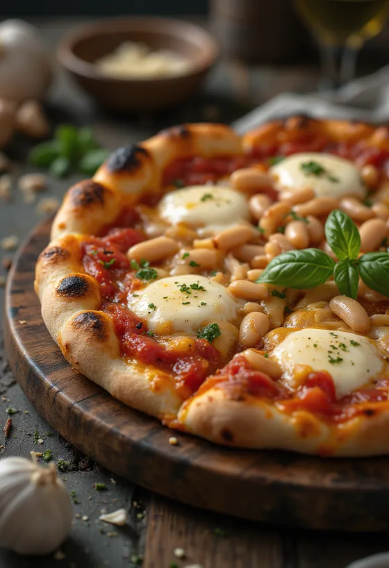 Pizza ai Fagioli med bønner og ost