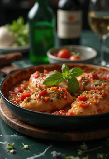 Pollo alla Cacciatora servert med ferskt brød