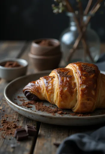 Nystekt brasiliansk kakaocroissant