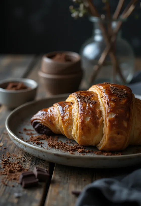 Nystekt brasiliansk kakaocroissant