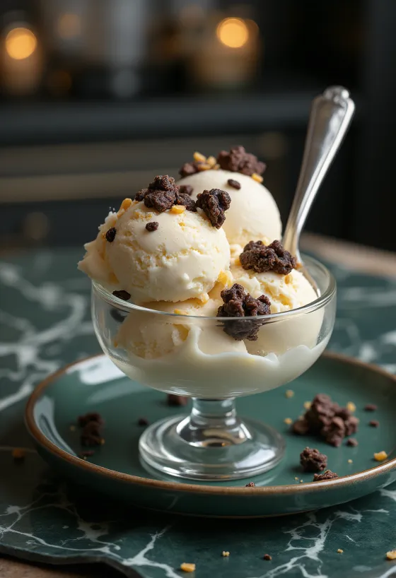 Crunch Ice Cream iskrem servert