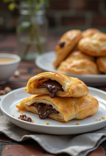 Katmer med Nutella, myk, søt deig fylt med Nutella, med gyllenbrun skorpe