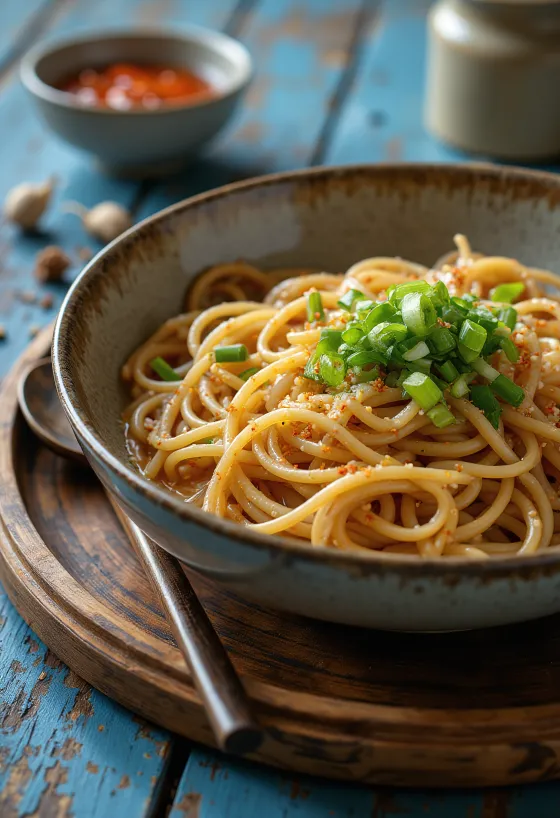 Zaru soba med shichimi togarashi, servert med soyasaus og frisk ingefær
