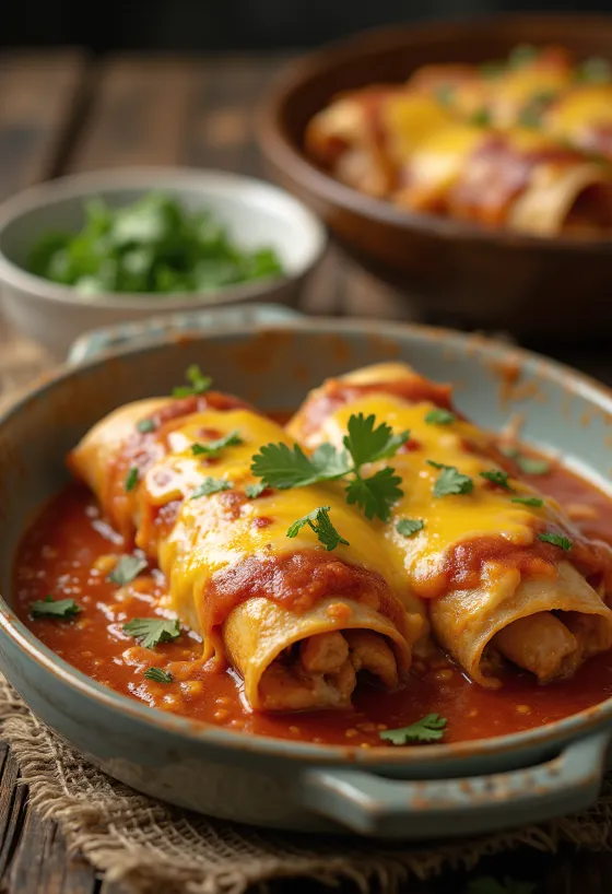 Enchilada med kylling og ost
