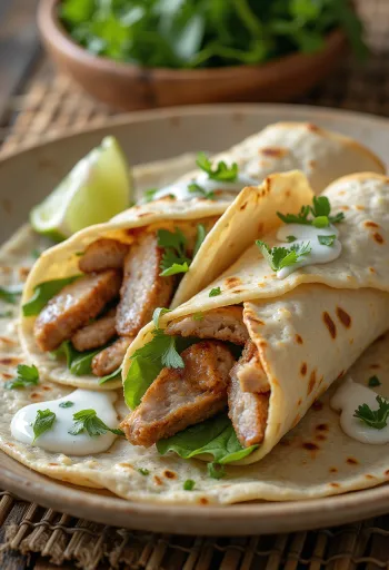Kebab-fusion med grillet storfe og kylling i tortilla