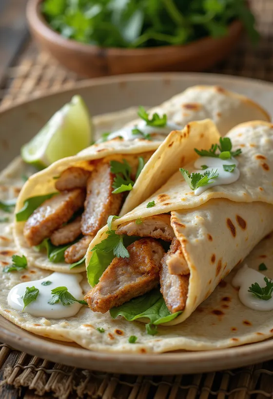Kebab-fusion med grillet storfe og kylling i tortilla