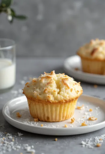 Kokosmuffins servert på en tallerken