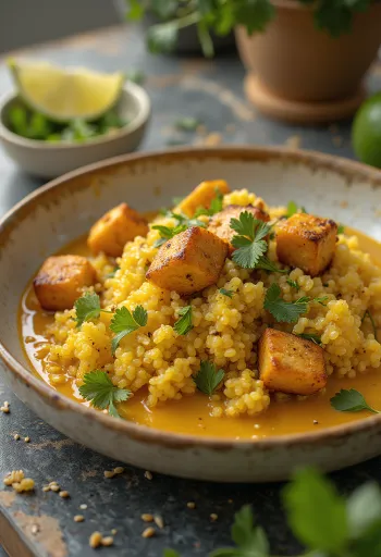 Lime-curry quinoa med tofu