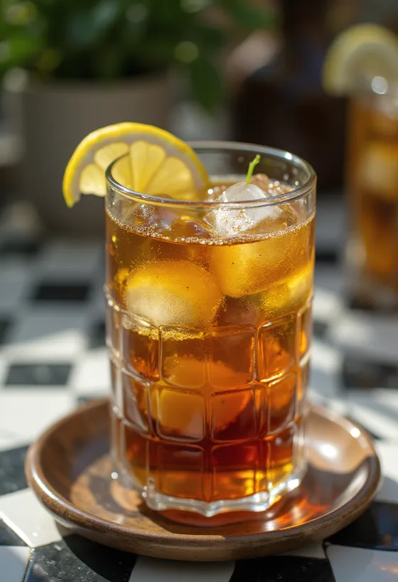 Mynte-iste med limeskiver og mynteblader i et glass