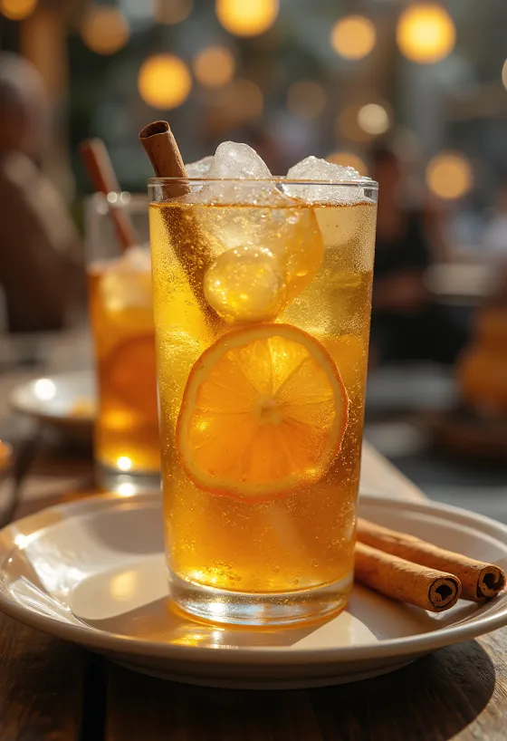 Appelsin- og honningcider i glass