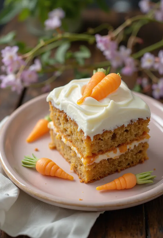 Gulrotkake til påske med fondant-gulrotpynt