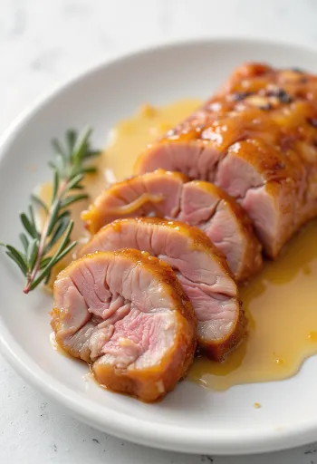 Andebryst med appelsinsaus, møre kjøttstykker overøst med silkeaktig saus