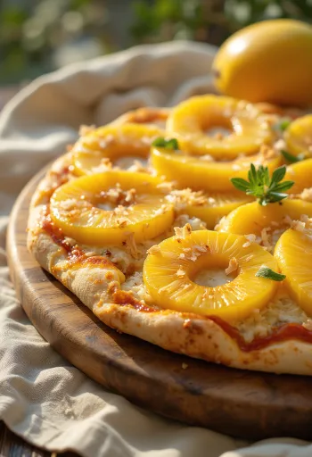 Pizza ai Frutti Tropicali med tropiske frukter og ricotta
